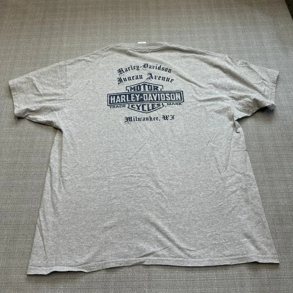 Harley Davidson Shirt Mens XL‎ Grey Classic Bar Shield Logo Pullover Motorcycle